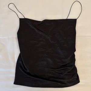 Cowl Neck Satin Top with Side Tie